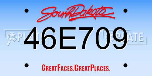 46E709 South Dakota License Plate