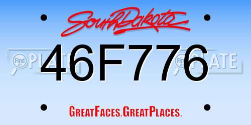 46F776 South Dakota License Plate