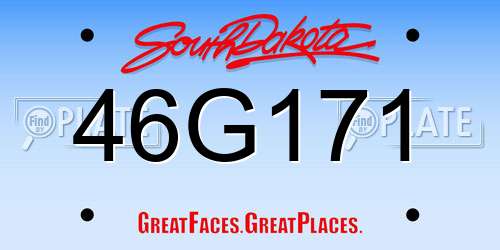 46G171 South Dakota License Plate