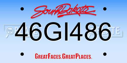 46GI486 South Dakota License Plate