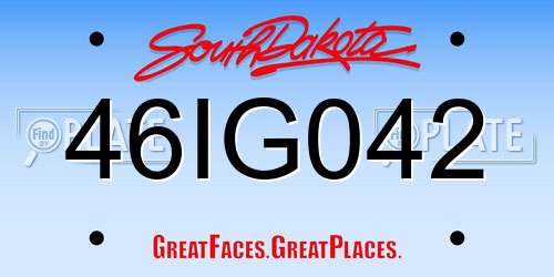 46IG042 South Dakota License Plate