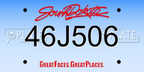 46J506 South Dakota License Plate