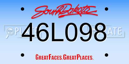 46L098 South Dakota License Plate