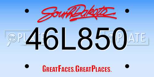 46L850 South Dakota License Plate
