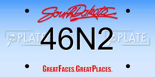 46N2 South Dakota License Plate