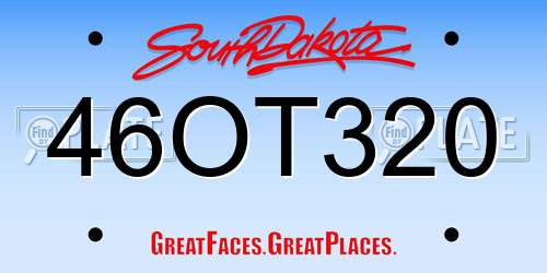 46OT320 South Dakota License Plate