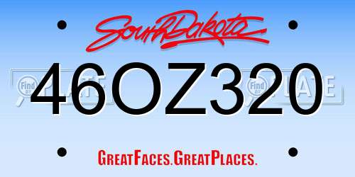 46OZ320 South Dakota License Plate