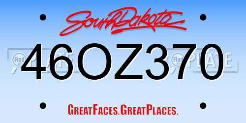 46OZ370 South Dakota License Plate