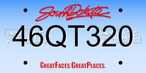 46QT320 South Dakota License Plate