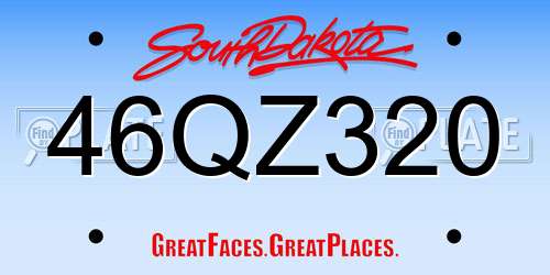 46QZ320 South Dakota License Plate