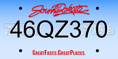 46QZ370 South Dakota License Plate