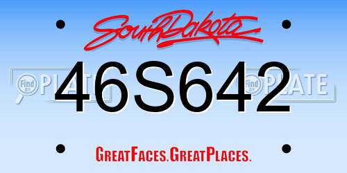 46S642 South Dakota License Plate