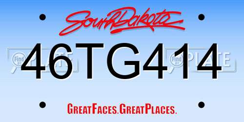46TG414 South Dakota License Plate