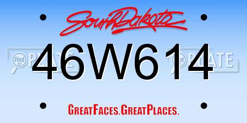 46W614 South Dakota License Plate