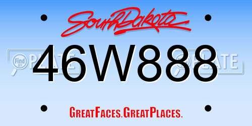 46W888 South Dakota License Plate