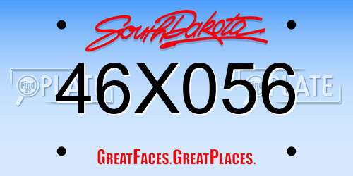 46X056 South Dakota License Plate