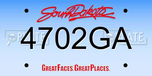 4702GA South Dakota License Plate