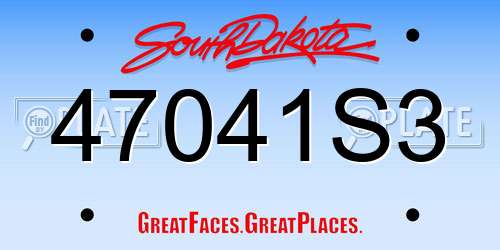 47041S3 South Dakota License Plate