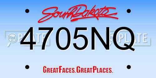 4705NQ South Dakota License Plate