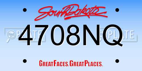 4708NQ South Dakota License Plate