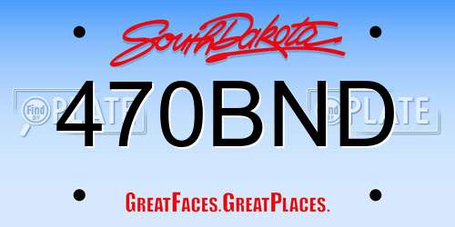 470BND South Dakota License Plate