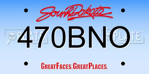 470BNO South Dakota License Plate