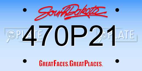 470P21 South Dakota License Plate