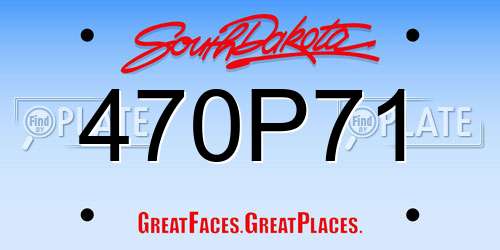 470P71 South Dakota License Plate