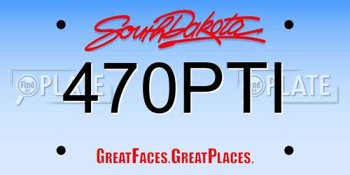 470PTI South Dakota License Plate
