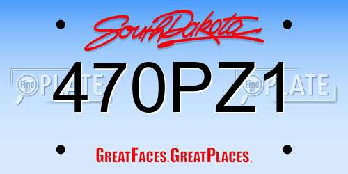 470PZ1 South Dakota License Plate