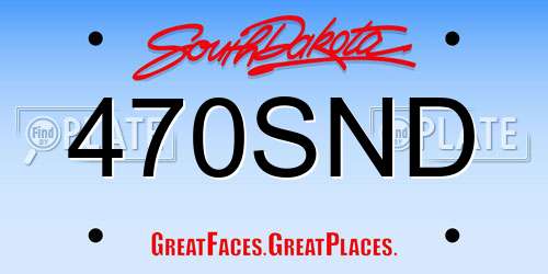 470SND South Dakota License Plate