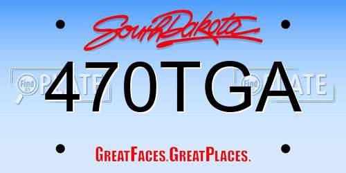 470TGA South Dakota License Plate