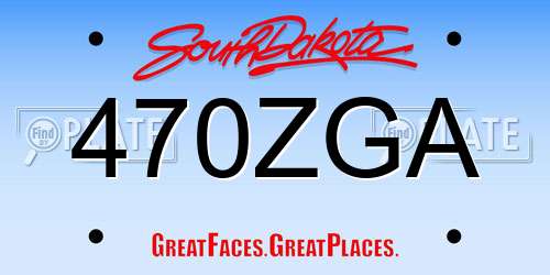 470ZGA South Dakota License Plate