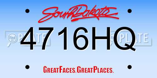 4716HQ South Dakota License Plate