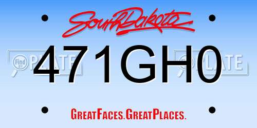 471GH0 South Dakota License Plate