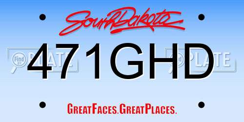 471GHD South Dakota License Plate