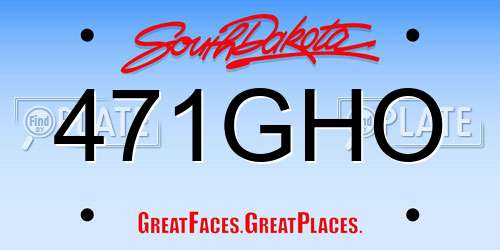 471GHO South Dakota License Plate