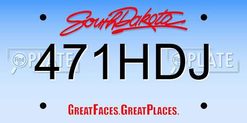471HDJ South Dakota License Plate