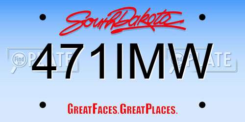 471IMW South Dakota License Plate