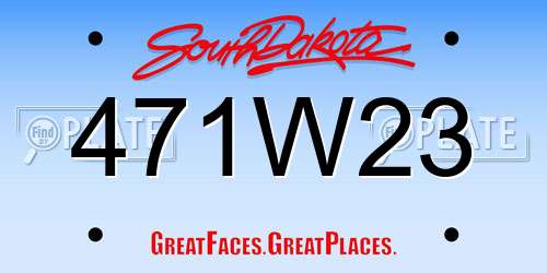 471W23 South Dakota License Plate