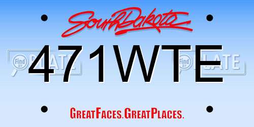 471WTE South Dakota License Plate