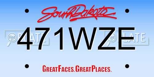 471WZE South Dakota License Plate