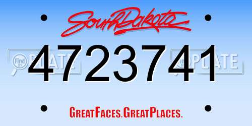 4723741 South Dakota License Plate