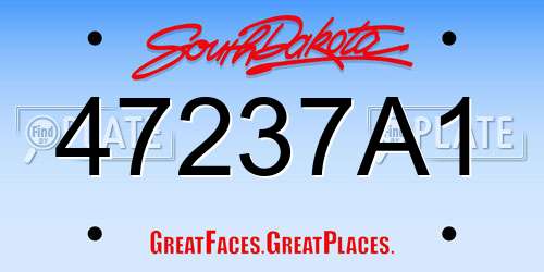 47237A1 South Dakota License Plate