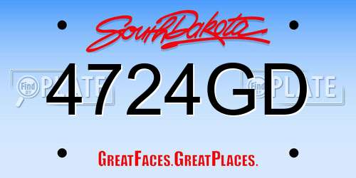4724GD South Dakota License Plate