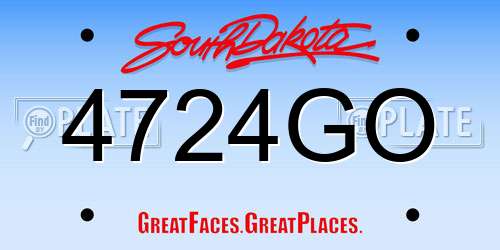 4724GO South Dakota License Plate