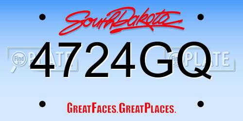 4724GQ South Dakota License Plate
