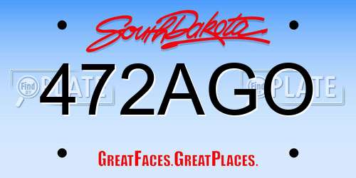 472AGO South Dakota License Plate