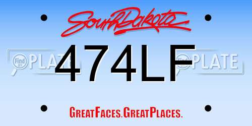 474LF South Dakota License Plate