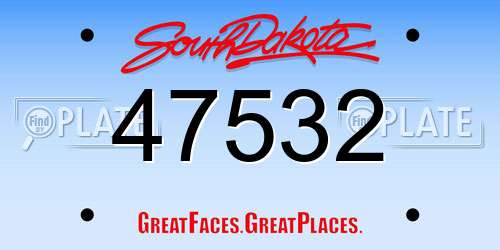 47532 South Dakota License Plate